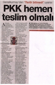 PKK Teslim Olmali
