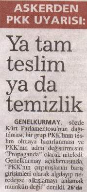 PKK Teslim Olmali